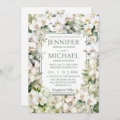 All in One White Orchids Wedding Uitnodigingen (Voorkant / Achterkant)