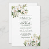 All in One White Orchids Wedding Uitnodigingen (Voorkant / Achterkant)