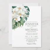 All in One White Orchids Wedding Uitnodigingen (Voorkant)