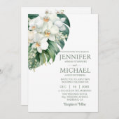 All in One White Orchids Wedding Uitnodigingen (Voorkant / Achterkant)