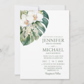 All in One White Orchids Wedding Uitnodigingen (Voorkant)