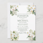 All in One White Orchids Wedding Uitnodigingen (Voorkant)