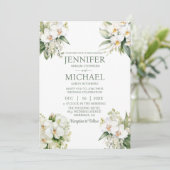 All in One White Orchids Wedding Uitnodigingen (Staand voorkant)