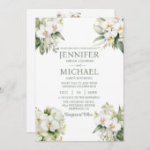 All in One White Orchids Wedding Uitnodigingen (Voorkant / Achterkant)