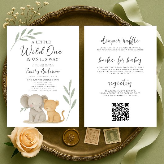 All in One Wild One Baby Shower Kaart