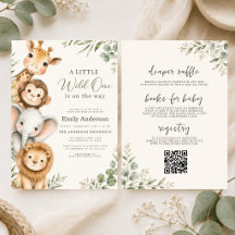 All in One Wild One Safari Dieren Baby Shower