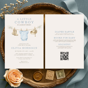 All in One Wild West Kleine Cowboy Baby Shower Kaart