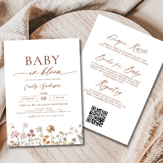 All in One Wildflower Baby in Bloom Shower Kaart