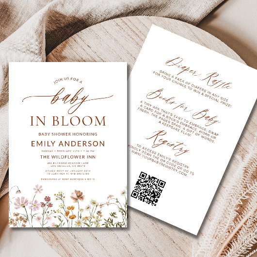 All in One Wildflower Baby in Bloom Shower Kaart