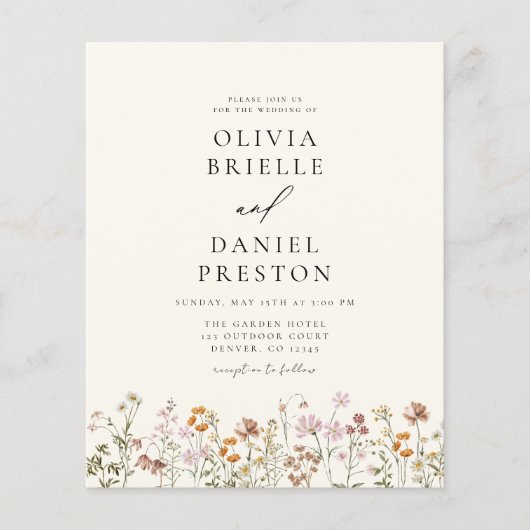 All in One Wildflower QR Code Tuin Bruiloft (Voorkant)