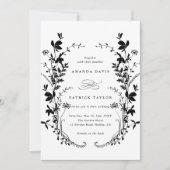 All in One Wildflower Silhouet krans bruiloft Kaart (Voorkant)