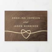 All-in-One Wood Photo Wedding Drieluik Uitnodiging (Cover)