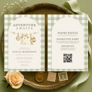 All in One Woodland Avontuur wacht Baby Shower Kaart