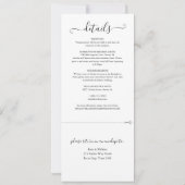 All In One Zwart En Wit Elegant Script Trouwen Kaart (Achterkant)