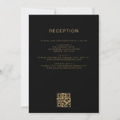 All in One Zwart Goud Bruiloft QR Code Script Kaart (Achterkant)