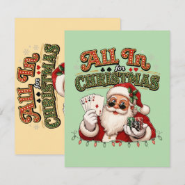All In Voor Kerst Poker Kerstman Notitiekaartje