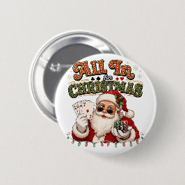 All In Voor Kerst Poker Kerstman Ronde Button 5,7 Cm