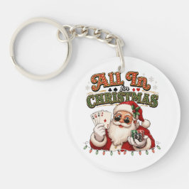 All In Voor Kerst Poker Kerstman Sleutelhanger
