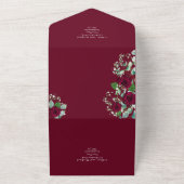 All-inclusive diepe rode rozen huwelijksreactie all in one uitnodiging (Buitenkant)