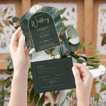 All Inclusive Emerald Groen Goud Bruiloft RSVP All In One Uitnodiging<br><div class="desc">Moderne elegant emerald en sage groene en gouden brute bruidsschat met een gekleurde, marmer glitter abstracte look. Introductie van onze all-in-one huwelijksuitnodiging op Zazzle - de ultieme oplossing voor uw trouwbenodigdheden. Deze elegante uitnodiging elimineert de behoefte aan enveloppen en extra leefruimten. Het slanke, moderne ontwerp van de uitnodiging zal uw...</div>