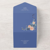 All Inclusive koraal en blauwe bruiloft uitnodigin All In One Uitnodiging (Buitenkant)