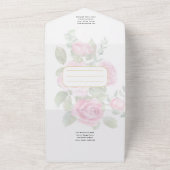 All Inclusive ROZE Rozen Trouwbloemen RSVP In One Uitnodiging (Buitenkant)