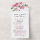 All Inclusive ROZE Rozen Trouwbloemen RSVP In One Uitnodiging (Binnen)