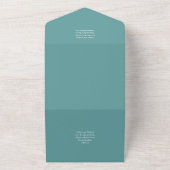 All Inclusive Trouwreactie Teal Turquoise In One Uitnodiging (Buitenkant)