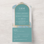 All Inclusive Trouwreactie Teal Turquoise In One Uitnodiging (Binnen)