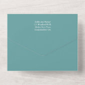 All Inclusive Trouwreactie Teal Turquoise In One Uitnodiging (Achterkant)