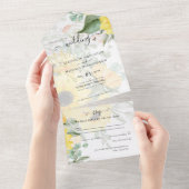 All Inclusive Zonnebloemen Rustieke Bruiloft RSVP All In One Uitnodiging (Afscheurbaar)