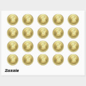 ALL INITIALS Gold Circle Monogram Soft Gold Ronde Sticker (Vel)