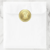 ALL INITIALS Gold Circle Monogram Soft Gold Ronde Sticker (Tas)