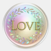 ALL INITIALS Gold Love Pearly Wreath Ronde Sticker (Voorkant)
