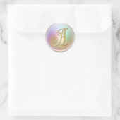 ALL INITIALS Gold Monogram 3 Pearly Ronde Sticker (Tas)