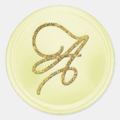 ALL INITIALS Gold Script Monogram Butter Ronde Sticker (Voorkant)