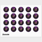 ALL INITIALS Gold Script Monogram Dark Purple Ronde Sticker (Vel)