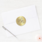 ALL INITIALS Gouden Monogram Initiaal Envelope Zeg Ronde Sticker (Envelop)