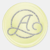 ALL INITIALS Silver Circle Monogram Butter Ronde Sticker (Voorkant)
