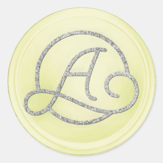 ALL INITIALS Silver Circle Monogram Butter Ronde Sticker (Voorkant)
