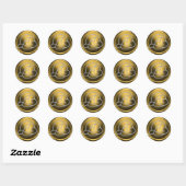 ALL INITIALS Silver Circle Monogram Old Gold Ronde Sticker (Vel)