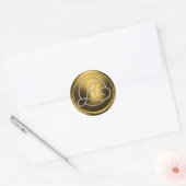 ALL INITIALS Silver Circle Monogram Old Gold Ronde Sticker (Envelop)
