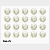 ALL INITIALS Silver Monogram 3 Off White Ronde Sticker (Vel)