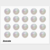 ALL INITIALS Silver Script Monogram Pearl Gray Ronde Sticker (Vel)