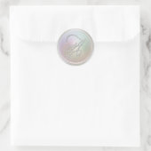 ALL INITIALS Silver Script Monogram Pearl Gray Ronde Sticker (Tas)