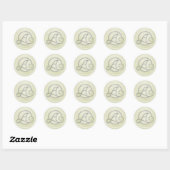 ALL INITIALS Zilveren Cirkel Monogram Off White Ronde Sticker (Vel)