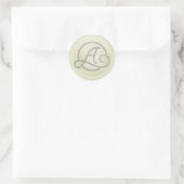 ALL INITIALS Zilveren Cirkel Monogram Off White Ronde Sticker (Tas)