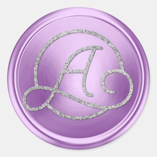 ALL INITIALS Zilveren Cirkel Monogram Orchidee Paa Ronde Sticker (Voorkant)