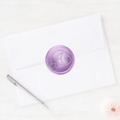 ALL INITIALS Zilveren Cirkel Monogram Orchidee Paa Ronde Sticker (Envelop)