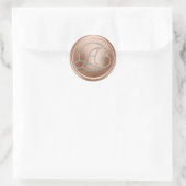 ALL INITIALS Zilveren cirkelmonogram roze Ronde Sticker (Tas)